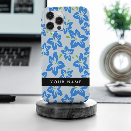 青いハイビスカス、青い花、あなたの名前 Case-Mate iPhoneケース