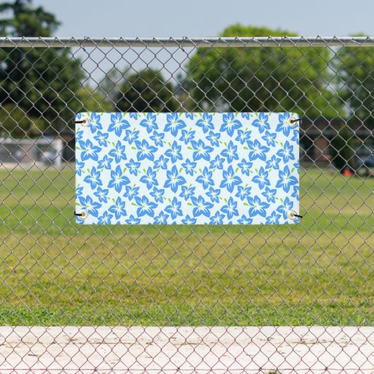 青いハイビスカス、青い花、花の模様 横断幕 (インサイチュ)