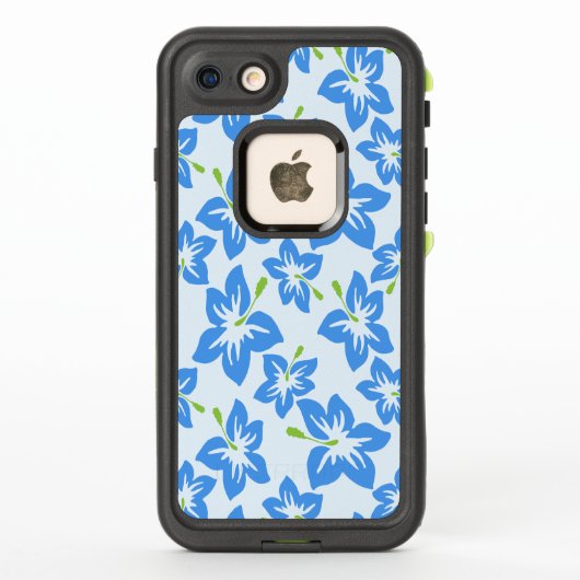 青いハイビスカス、青い花、花の模様 LifeProof iPhoneケース (裏面)