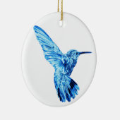 青いハチドリの円形のオーナメント セラミックオーナメント (右)