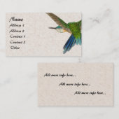 青いハチドリの鳥の動物の名刺 名刺 (正面/裏面)