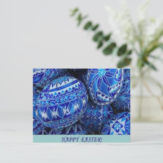 青いハッピーイースターの卵 シーズンポストカード (スタンド正面)