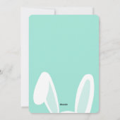 青いハッピーイースター耳eggs 4写真コラージュ シーズンカード (裏面)