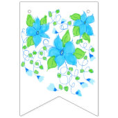 青いハッピーバースデーバナー バンティングフラッグ (第1の旗)