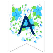 青いハッピーバースデーバナー バンティングフラッグ (第3の旗)