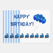 青いハッピーバースデーTo You Wrapping紙 ラッピングペーパーシート (正面2)