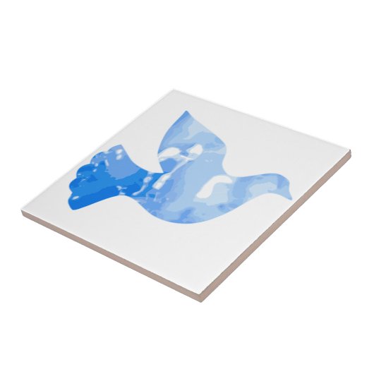 青いハトタイル タイル (側面)