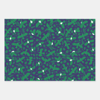 青いハト ラッピングペーパーシート