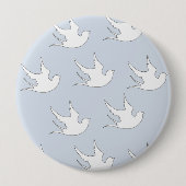 青いハト 缶バッジ (正面)