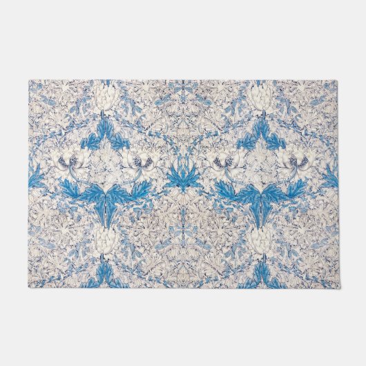 青いハニーサックル（William Morris著） ドアマット (正面)