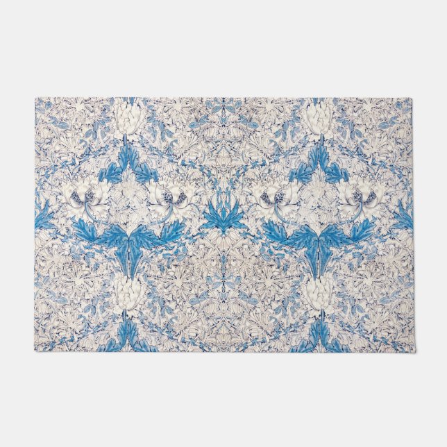 青いハニーサックル（William Morris著） ドアマット (正面)