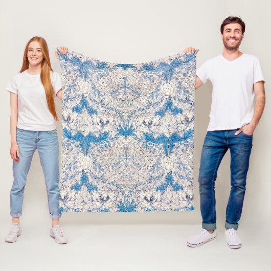 青いハニーサックル（William Morris著） フリースブランケット (インサイチュ)