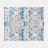 青いハニーサックル（William Morris著） フリースブランケット (正面(横))