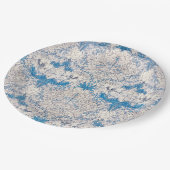 青いハニーサックル（William Morris著） ペーパープレート (アングル)