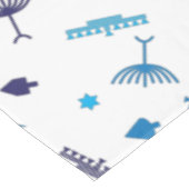 青いハヌカの記号パターン テーブルクロス (アングル)