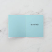 青いハミングバードの紫陽花の花 ありがとうございます サンキューカード (内部)