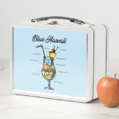 青いハワイのカクテルのレシピ メタルランチボックス (インサイチュ)