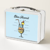 青いハワイのカクテルのレシピ メタルランチボックス (正面)