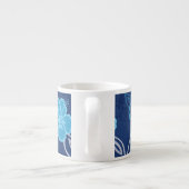 青いハワイのハイビスカスパターン エスプレッソカップ (裏面)