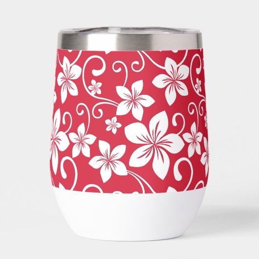 青いハワイの模様（赤） (背面)