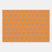 青いハワイアン花 ラッピングペーパーシート (正面)