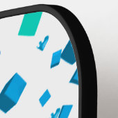 青いハートとキューブピックボールパドル ピックルボールラケット (左詳細)