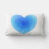 青いハートのエレガントなシンプルでモダンな女の子部屋の装飾 ランバークッション (正面)