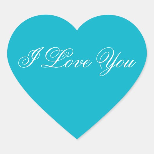 青いハートのステッカー- I愛 ハートシール (正面)