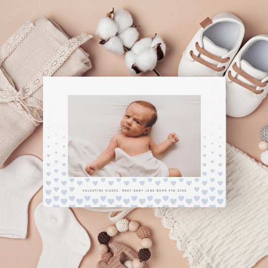 青いハートのバレンタインデー写真 シーズンカード