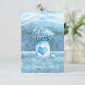 青いハートのメイソンジャーとベイビーズブレス テーブルナンバー (スタンド正面)