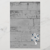 青いハートの木パーソナライズされた文具 便箋 (裏面)