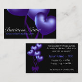 青いハートの気球D1のパーティーのテーマの名刺 名刺 (正面/裏面)