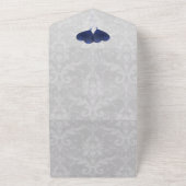 青いハートの結婚バルーンをすべて1つの招待状 オールインワン招待状 (外側)