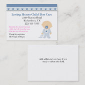 青いハートの育児の名刺 名刺 (正面/裏面)