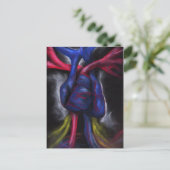 青いハートオリジナル絵はがきの音 ポストカード (スタンド正面)