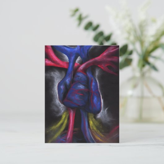 青いハートオリジナル絵はがきの音 ポストカード (スタンド正面)