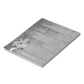 青いハートツリーパーソナライズされたメモ帳 ノートパッド (回転)