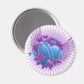 青いハートバラと翼 マグネット (正面/裏面)