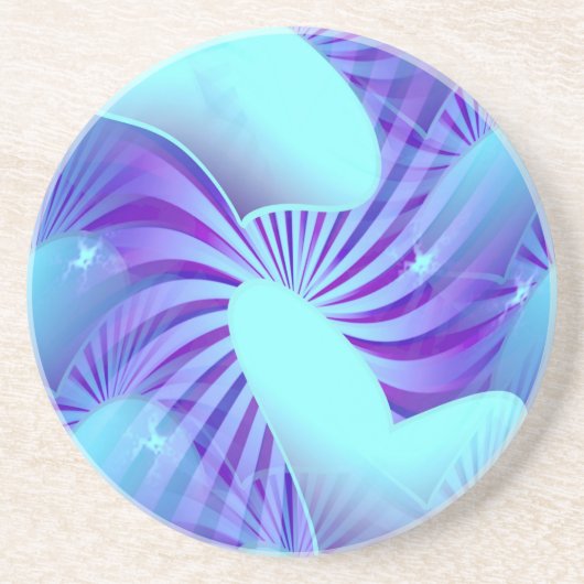 青いハートパターンコースター コースター (正面)