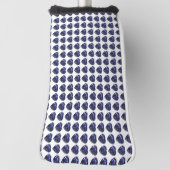 青いハートパターン ゴルフヘッドカバー (回転90)