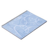 青いハートパターン ノートブック (左側)