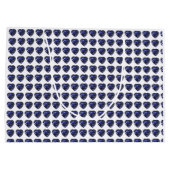 青いハートパターン ラージペーパーバッグ (裏面)