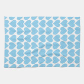 青いハートパターン、ロマンチック、愛 キッチンタオル (横)