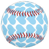 青いハートパターン、ロマンチック、愛 ソフトボール (裏面)