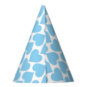 青いハートパターン、ロマンチック、愛 パーティーハット (裏面)