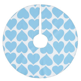 青いハートパターン、ロマンチック、愛 ブラッシュドポリエステルツリースカート