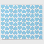 青いハートパターン、ロマンチック、愛 ラッピングペーパー (フラット)