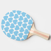 青いハートパターン、ロマンチック、愛 卓球ラケット (横)