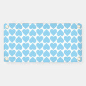 青いハートパターン、ロマンチック、愛 横断幕 (横)