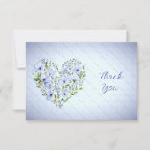 青いハートフローラサンキューカード サンキューカード (正面)